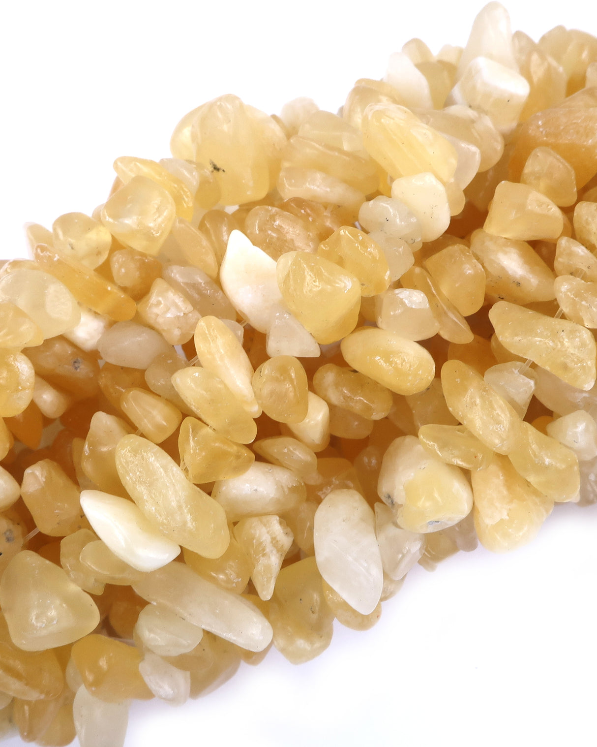 Medium Calcite Chip Beads · 30" strand