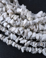 Medium White Howlite Chip Beads · 30" strand