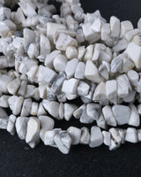 Medium White Howlite Chip Beads · 30" strand