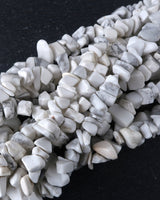 Medium White Howlite Chip Beads · 30" strand