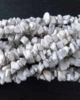 Medium White Howlite Chip Beads · 30" strand