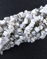 Medium White Howlite Chip Beads · 30" strand