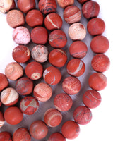 10mm · Frosted · Red Jasper · Round Beads · 15" full strand