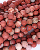 10mm · Frosted · Red Jasper · Round Beads · 15" full strand