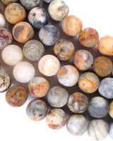 10mm · Frosted · Crazy Agate · Round Beads · 15" full strand