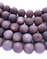 10mm · Frosted · Purple Aventurine · Round Beads · 15" full strand