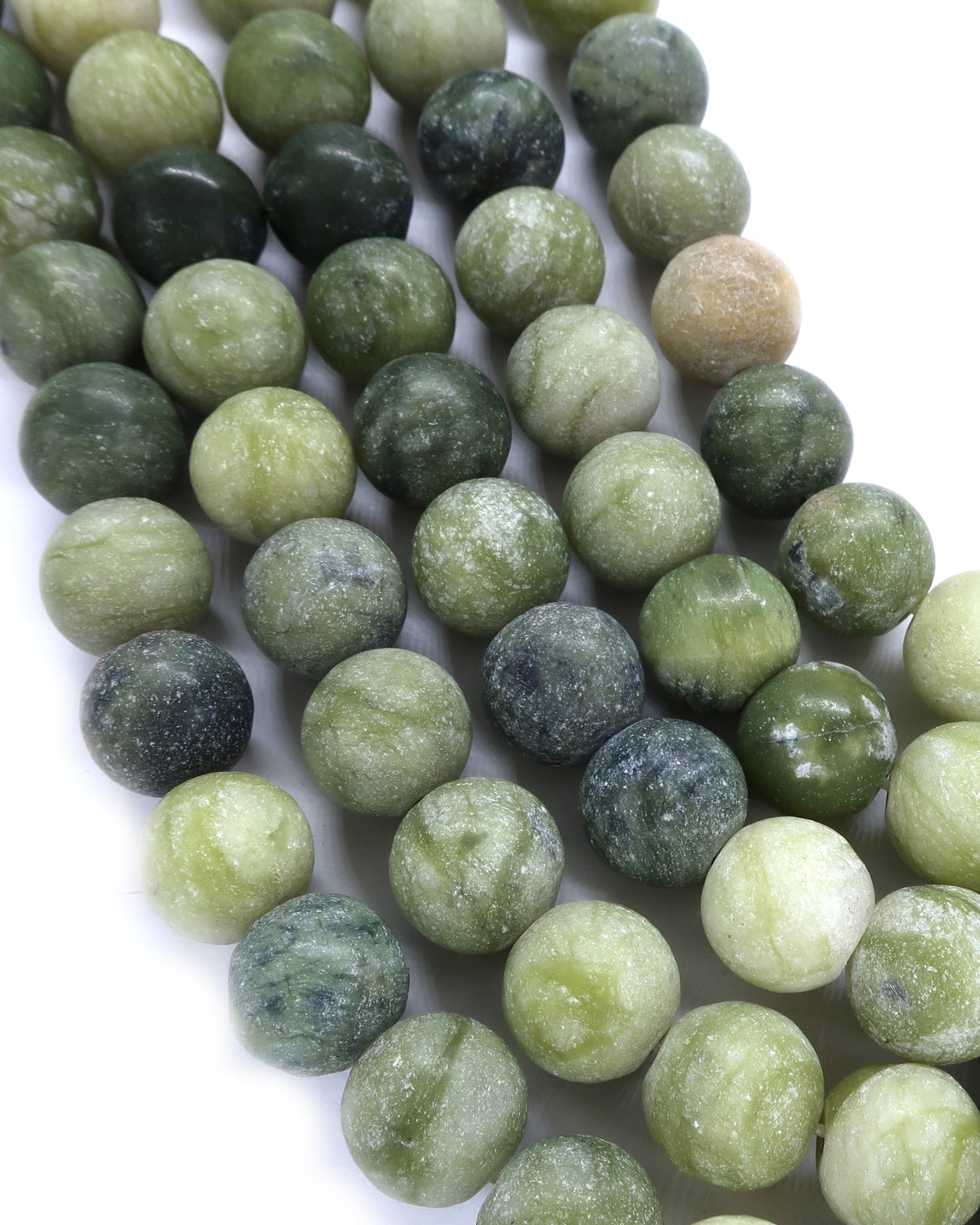 10mm · Frosted · Taiwan Jade · Round Beads · 15" full strand