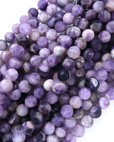 10mm · Frosted · Amethyst · Round Beads · 15" full strand