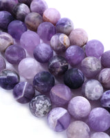 10mm · Frosted · Amethyst · Round Beads · 15" full strand