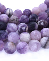 10mm · Frosted · Amethyst · Round Beads · 15" full strand