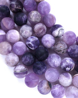 10mm · Frosted · Amethyst · Round Beads · 15" full strand