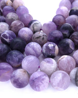 10mm · Frosted · Amethyst · Round Beads · 15" full strand