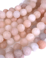 10mm · Frosted · Pink Aventurine · Round Beads · 15" full strand