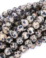 10mm · Frosted · Dalmatian Jasper · Round Beads · 15" full strand