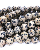 10mm · Frosted · Dalmatian Jasper · Round Beads · 15" full strand
