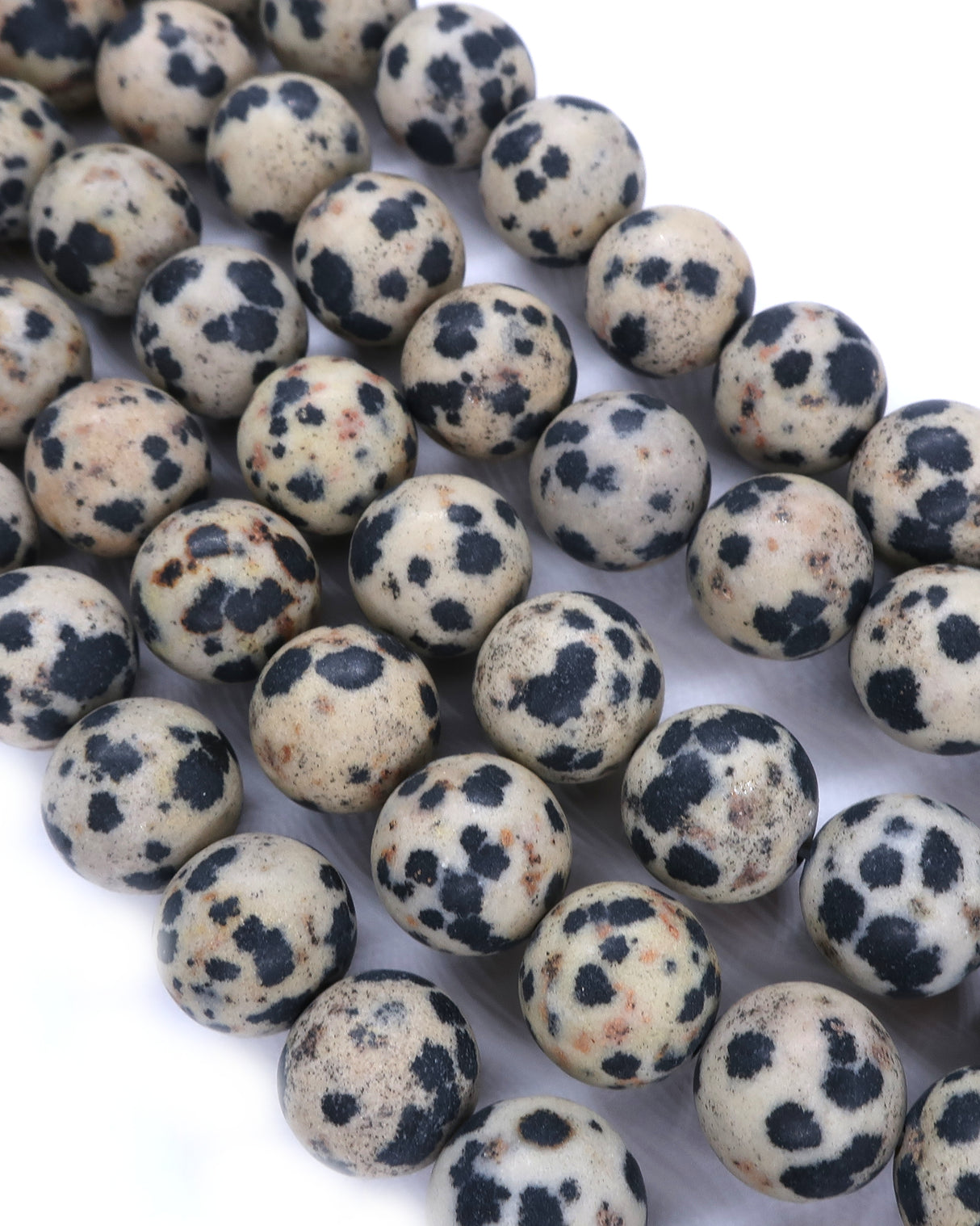 10mm · Frosted · Dalmatian Jasper · Round Beads · 15" full strand
