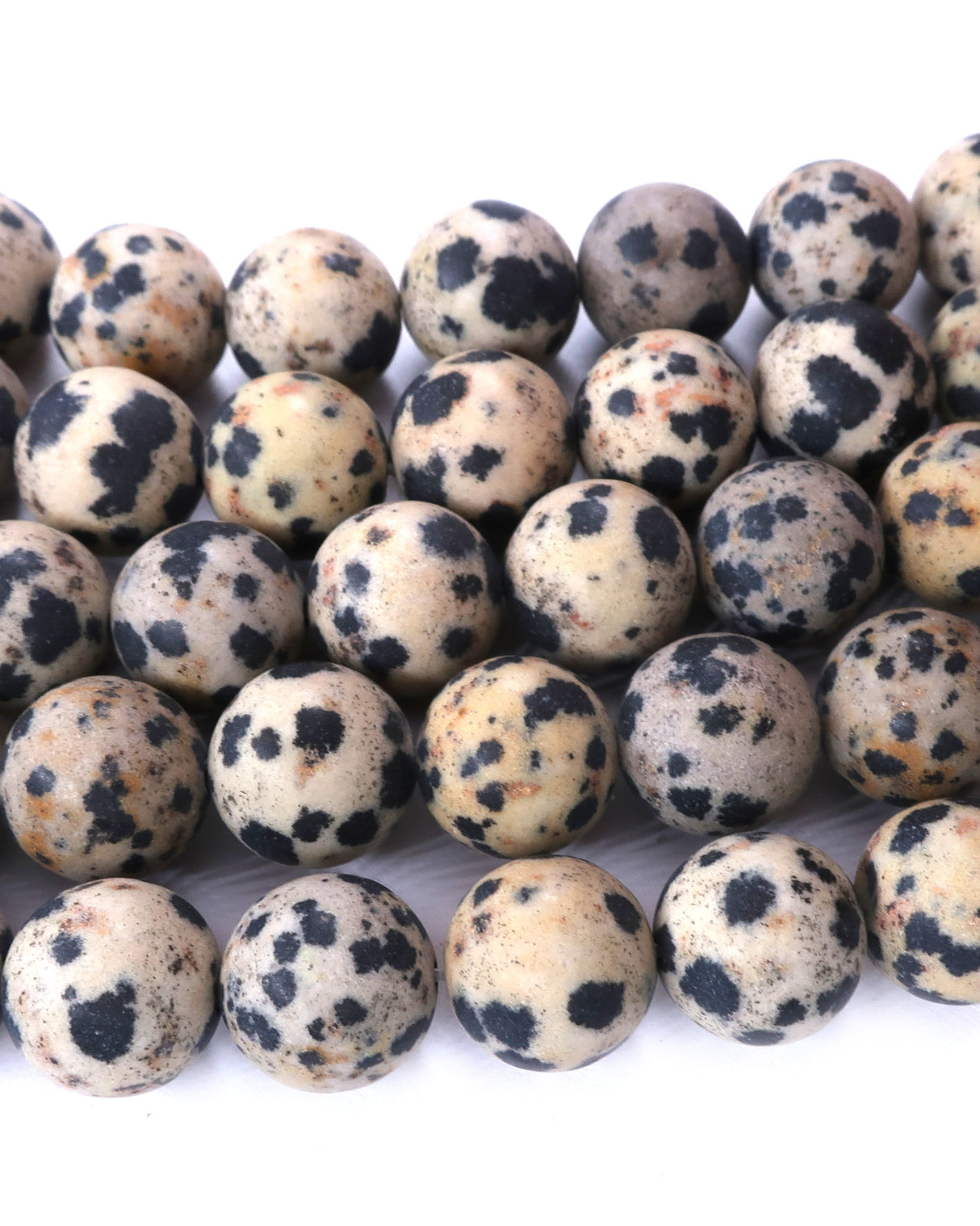 10mm · Frosted · Dalmatian Jasper · Round Beads · 15" full strand