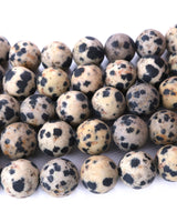10mm · Frosted · Dalmatian Jasper · Round Beads · 15" full strand