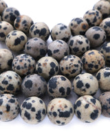 10mm · Frosted · Dalmatian Jasper · Round Beads · 15" full strand
