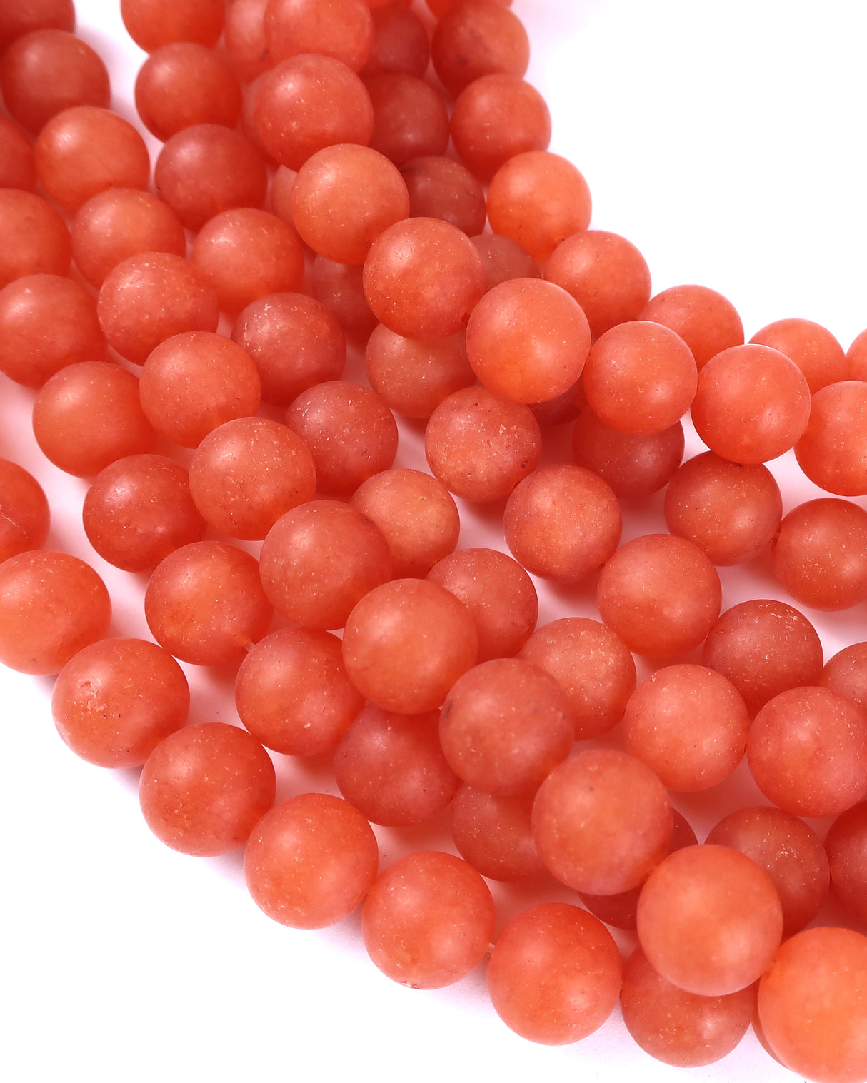 10mm · Frosted · Red Aventurine · Round Beads · 15" full strand