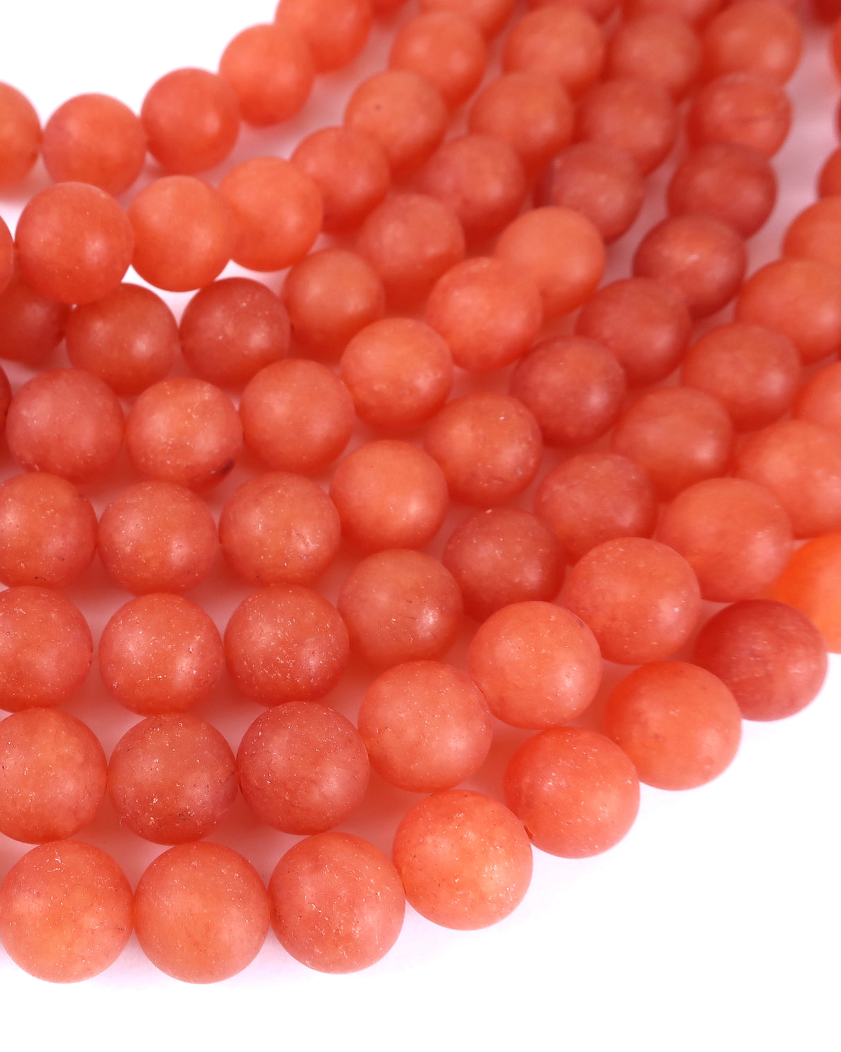 10mm · Frosted · Red Aventurine · Round Beads · 15" full strand