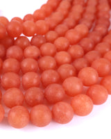 10mm · Frosted · Red Aventurine · Round Beads · 15" full strand