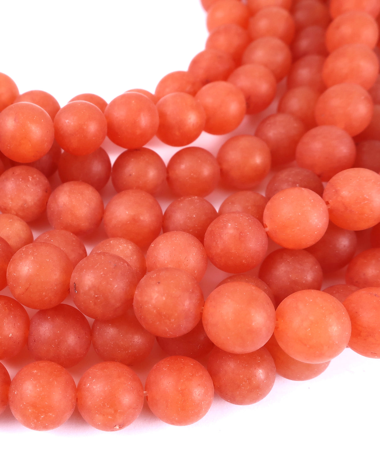 10mm · Frosted · Red Aventurine · Round Beads · 15" full strand