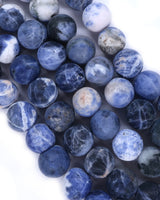 10mm · Frosted · Sodalite · Round Beads · 15" full strand