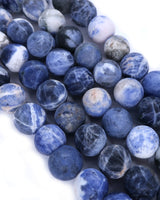 10mm · Frosted · Sodalite · Round Beads · 15" full strand
