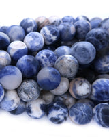 10mm · Frosted · Sodalite · Round Beads · 15" full strand
