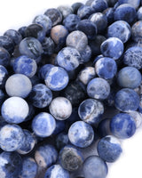 10mm · Frosted · Sodalite · Round Beads · 15" full strand
