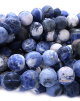 10mm · Frosted · Sodalite · Round Beads · 15" full strand