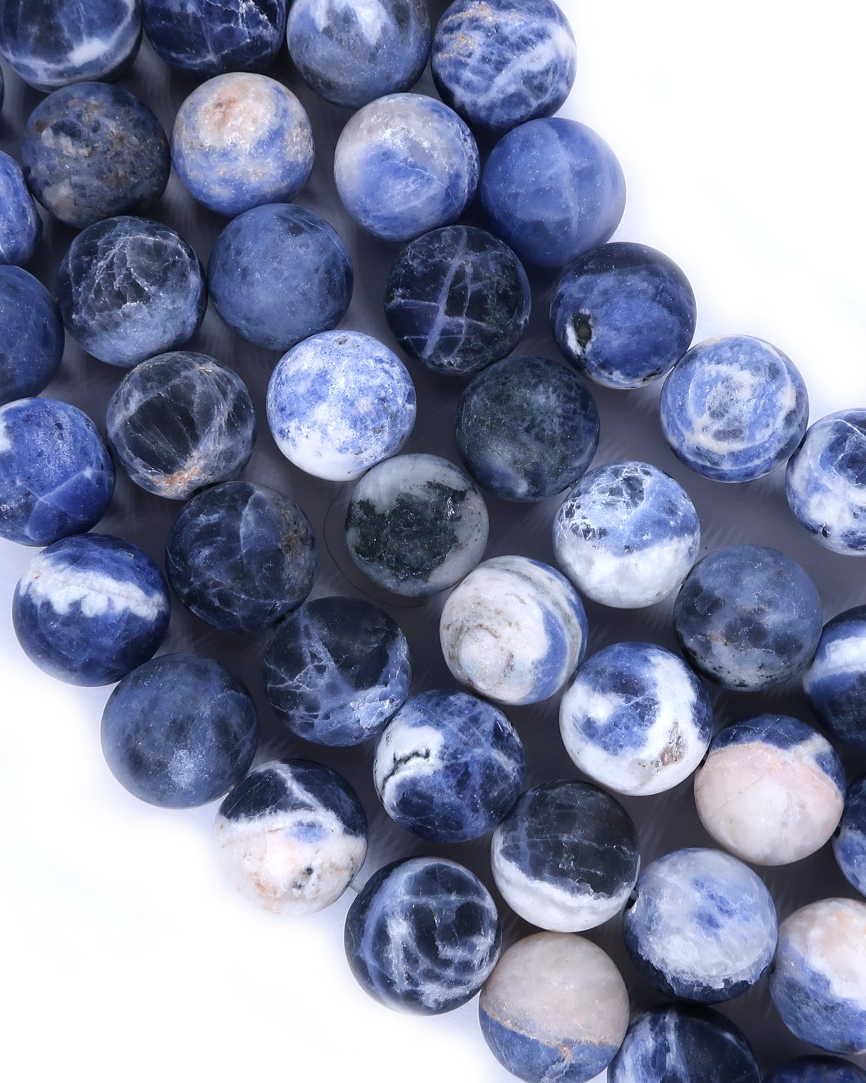 10mm · Frosted · Sodalite · Round Beads · 15" full strand
