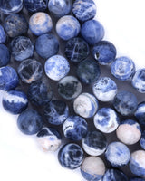 10mm · Frosted · Sodalite · Round Beads · 15" full strand