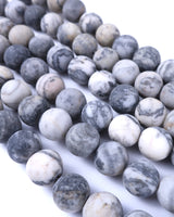 10mm · Frosted · Net Jasper · Round Beads · 15" full strand