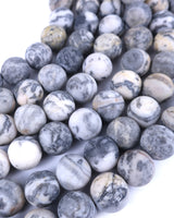 10mm · Frosted · Net Jasper · Round Beads · 15" full strand