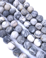 10mm · Frosted · Net Jasper · Round Beads · 15" full strand
