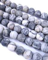 10mm · Frosted · Net Jasper · Round Beads · 15" full strand