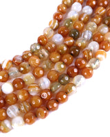 4mm · Faceted · Caramel Striped Agate · Round Beads · 15" full strand
