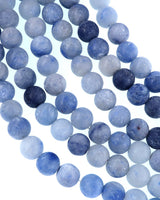 6mm Frosted Blue Aventurine round beads · 15"