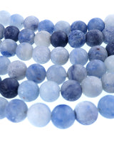 6mm Frosted Blue Aventurine round beads · 15"