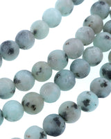 6mm Frosted Kiwi Jasper round beads · 15"