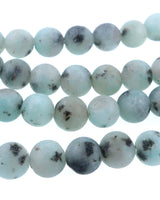 6mm Frosted Kiwi Jasper round beads · 15"