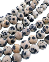 6mm Frosted Dalmatian Jasper round beads · 15"