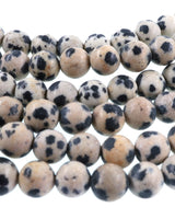 6mm Frosted Dalmatian Jasper round beads · 15"