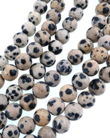 6mm Frosted Dalmatian Jasper round beads · 15"