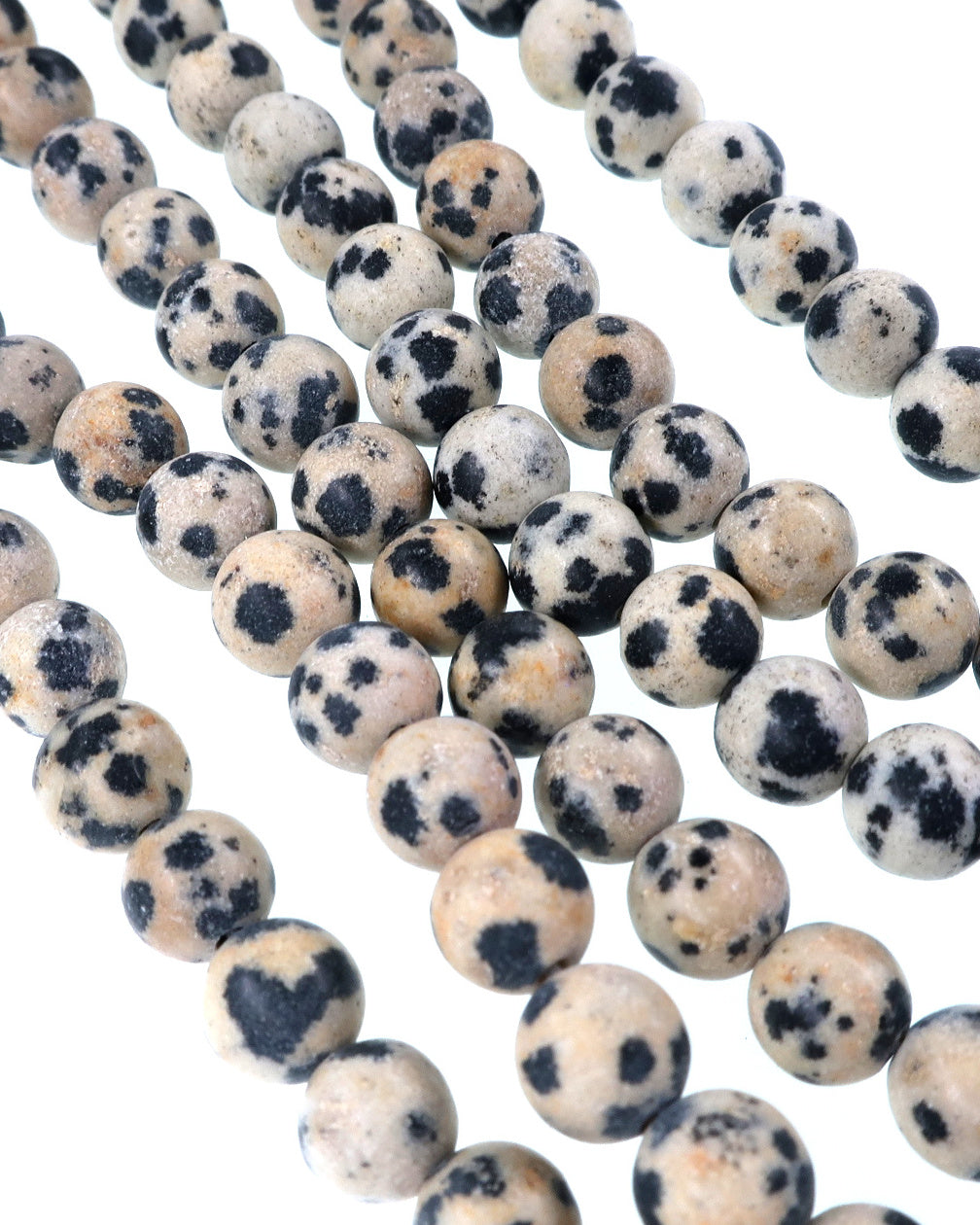 6mm Frosted Dalmatian Jasper round beads · 15"