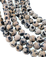 6mm Frosted Dalmatian Jasper round beads · 15"