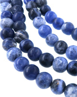 6mm Frosted Sodalite round beads · 15"