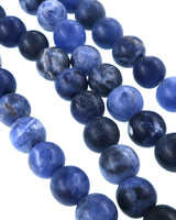6mm Frosted Sodalite round beads · 15"
